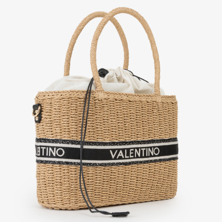 Valentino Boho Small Basket Bag Handheld Natural/Nero