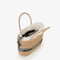 Valentino Boho Small Basket Bag Handheld Natural/Nero