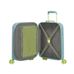 American Tourister Neovibe Valise Cabine Rigide 55Cm Extensible 4 Roues TSA Muted Mint ouvert