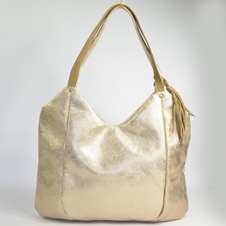 Mila Louise Naomi PG2 Sac Hobo Toile Garnie Cuir de Vachette Ambre dos