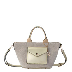 Mac Alyster Miss Bohème Handbag in Canvas - Champagne