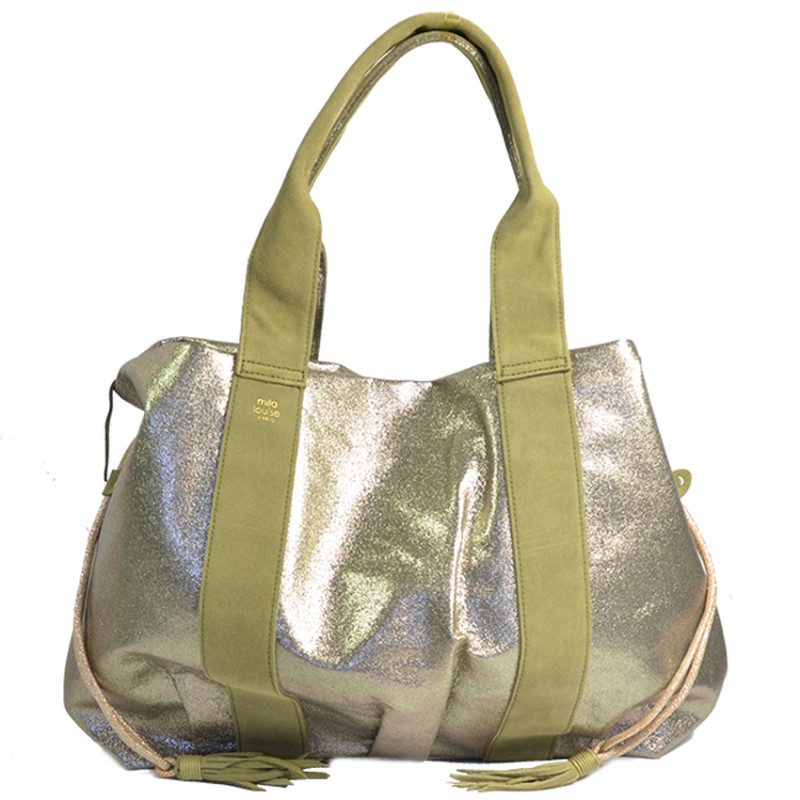 Mila Louise Prudy FAR5 Tote Bag Fantasy Fabric and Oyster Leather