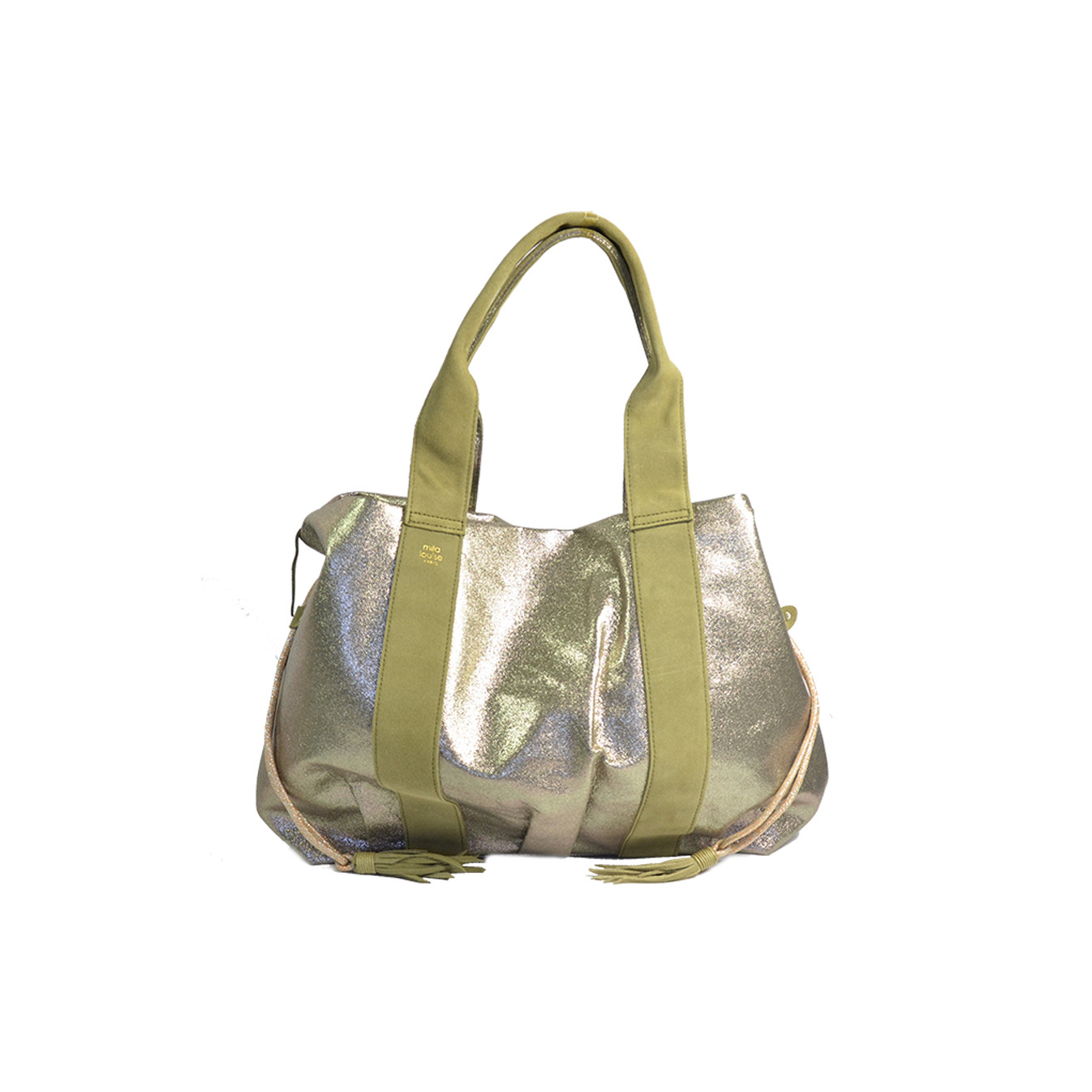Mila Louise Prudy FAR5 Tote Bag Fantasy Fabric and Oyster Leather