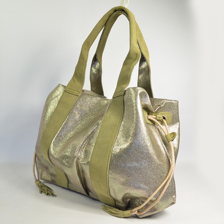 Mila Louise Prudy FAR5 Tote Bag Fantasy Fabric and Oyster Leather
