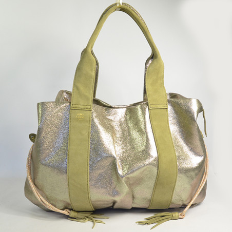 Mila Louise Prudy FAR5 Tote Bag Fantasy Fabric and Oyster Leather