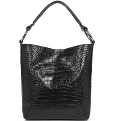 Sequoia Handle Croco Bucket Bag Shoulder Carried L Black