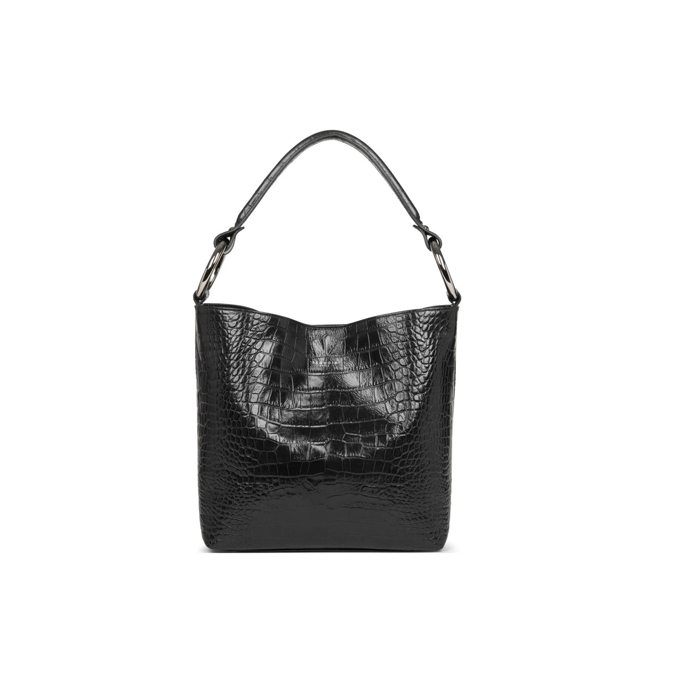 Sequoia Handle Croco Sac Seau Porté Epaule M Noir