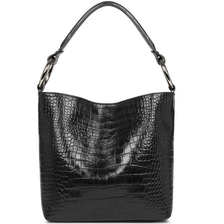 Sequoia Handle Croco Bucket Bag Shoulder M Black