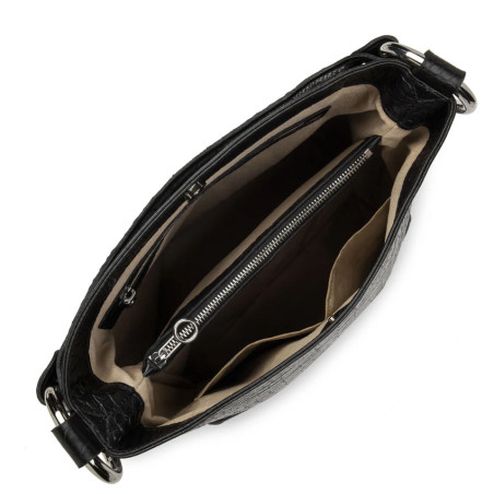 Sequoia Handle Croco Bucket Bag Shoulder M Black