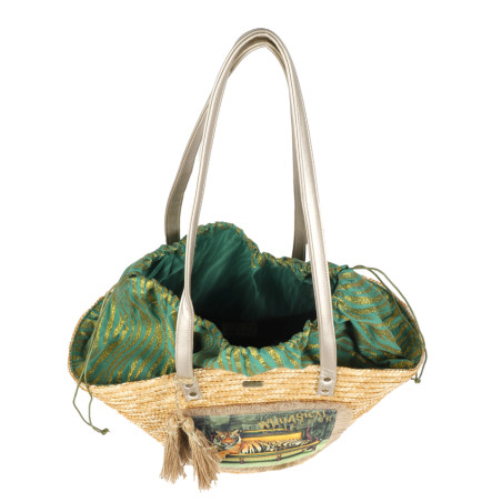 Whimsical Collection Sac Panier En Paille Tigre ouvert