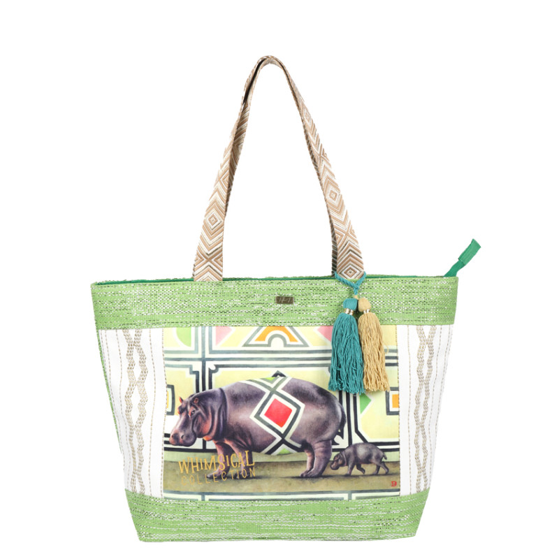Whimsical Collection Bombax Costatum Paper Basket Hippo'
