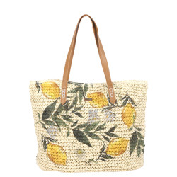 Les Tropéziennes NAV-TZ-01 Basket with Lemon Motifs Natural