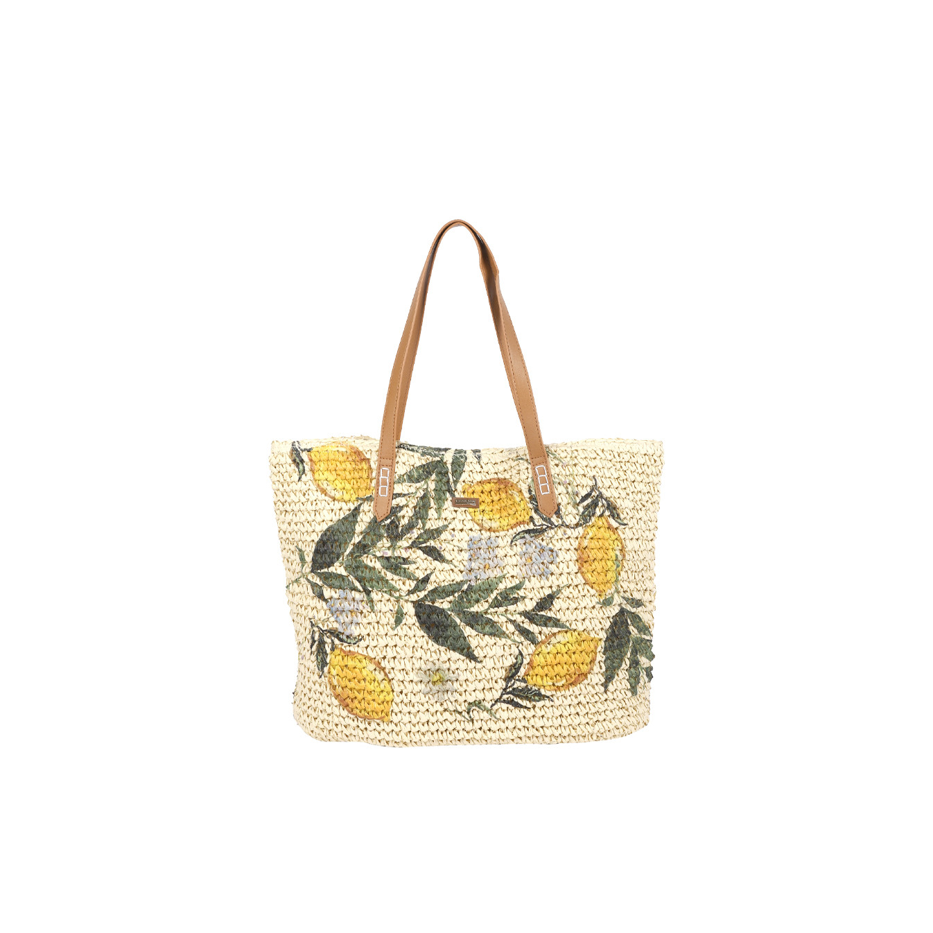 Les Tropéziennes NAV-TZ-01 Basket with Lemon Motifs Natural