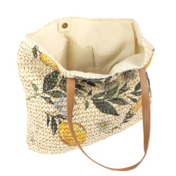 Les Tropéziennes NAV-TZ-01 Basket with Lemon Motifs Natural