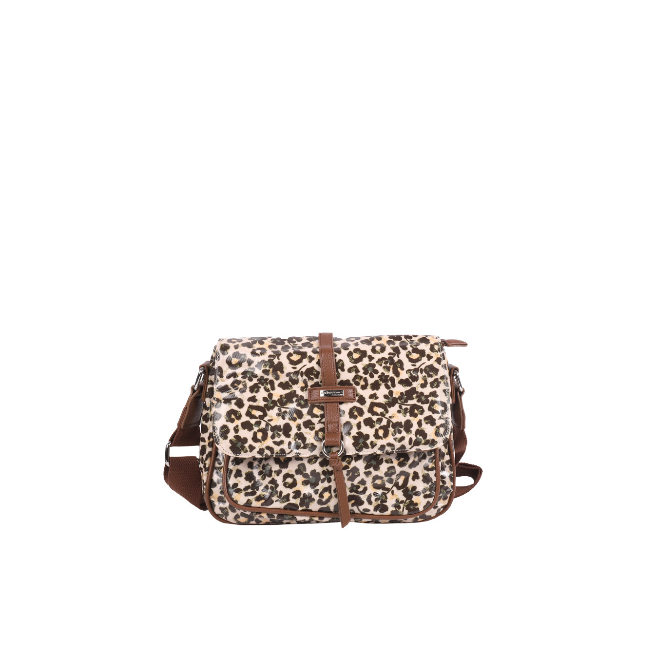 Les Tropéziennes Ruteboeuf Crossbody Bag with Leopard Beige Flap