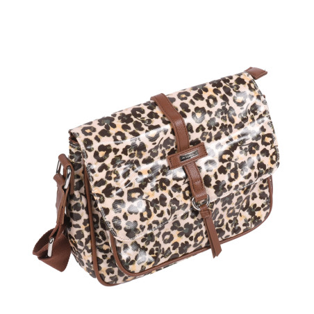 Les Tropéziennes Ruteboeuf Crossbody Bag with Leopard Beige Flap