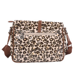 Les Tropéziennes Ruteboeuf Crossbody Bag with Leopard Beige Flap