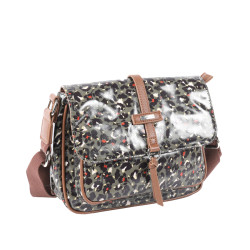 Les Tropéziennes Ruteboeuf Crossbody Bag with Leopard Kaki Flap