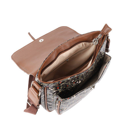 Les Tropéziennes Ruteboeuf Crossbody Bag with Leopard Kaki Flap