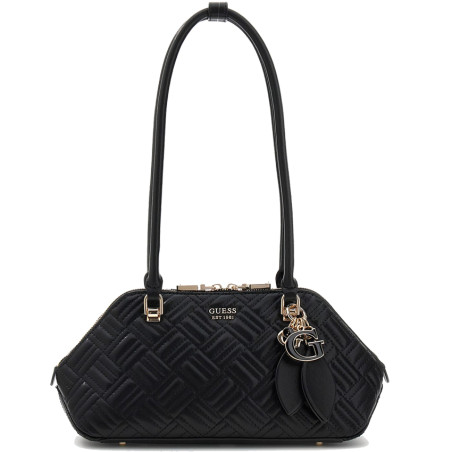 Guess Sally Quilted Hobo Bag with Charms Black