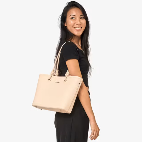 Chabrand Alice Shopping Tote Bag 12111 Ecru