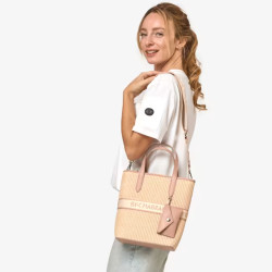 Chabrand Emilie Straw Handbag 11804 Rose