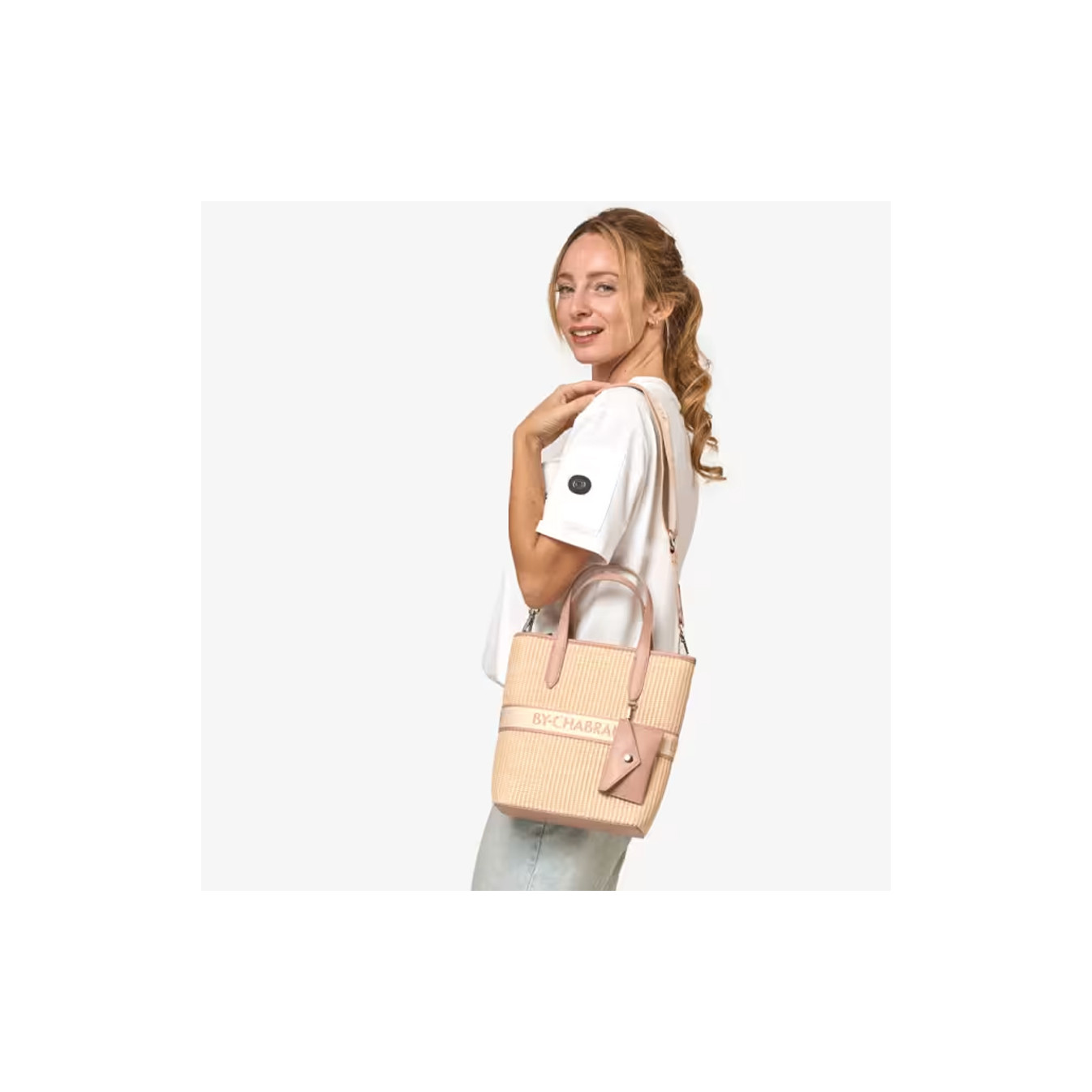 Chabrand Emilie Straw Handbag 11804 Rose