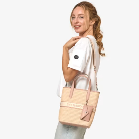 Chabrand Emilie Straw Handbag 11804 Rose
