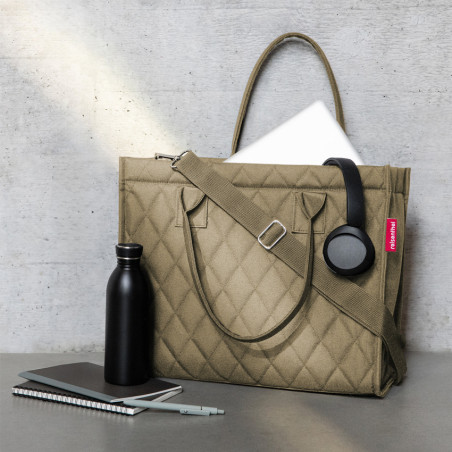 Reisenthel Daily Large Business Bag with Rhombus Olive Shoulder Strap