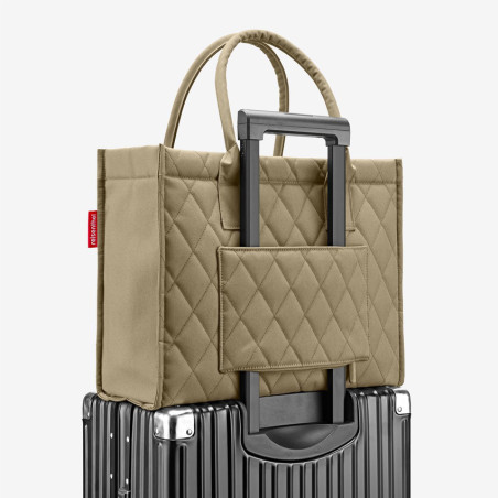 Reisenthel Daily Large Business Bag with Rhombus Olive Shoulder Strap