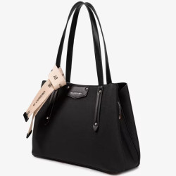 Chabrand Margaux Shoulder Bag Canvas Synthetic 11614 Black
