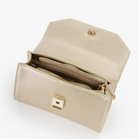 Valentino Pandia Re Small Handbag with Flap in Oro