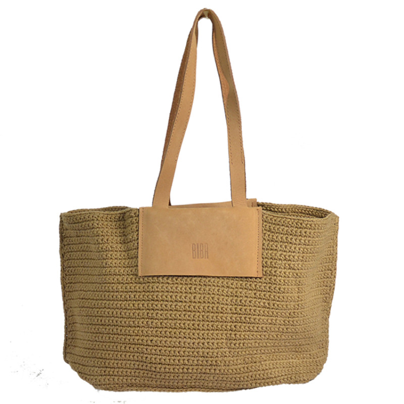 Biba Caledonia Small Tote Bag in Crochet CAL2B Canela