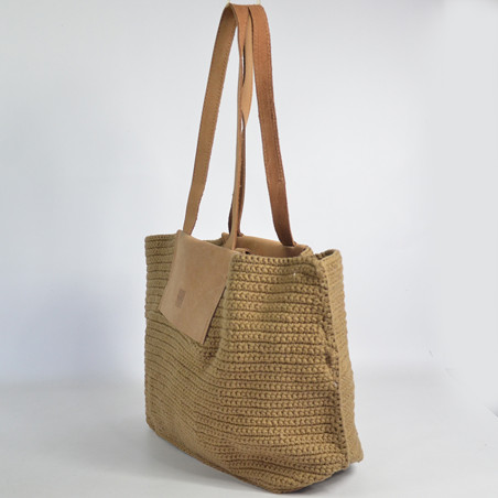 Biba Caledonia Small Tote Bag in Crochet CAL2B Canela