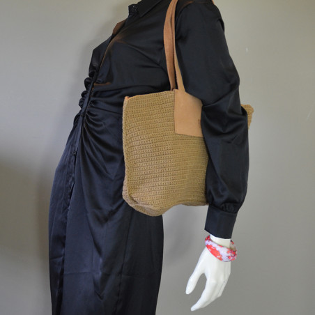 Biba Caledonia Small Tote Bag in Crochet CAL2B Canela