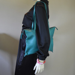 Biba Hooper Modular Shopping Bag in Leather HOP1L Verde Agua