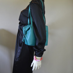Biba Hooper Modular Shopping Bag in Leather HOP1L Verde Agua