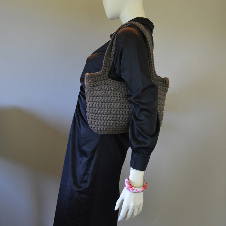 Biba Sabah Woven Cotton Bag SAB1B Anthracite