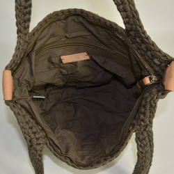Biba Sabah Sac En Coton Tressé SAB1B Anthracite  ouvert