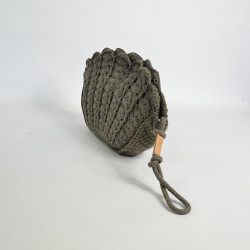 Biba Sunibel Crochet Pouch in Braided Cotton Anthracite