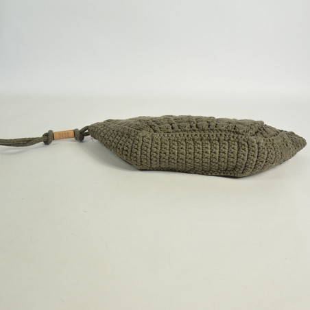 Biba Sunibel Crochet Pouch in Braided Cotton Anthracite