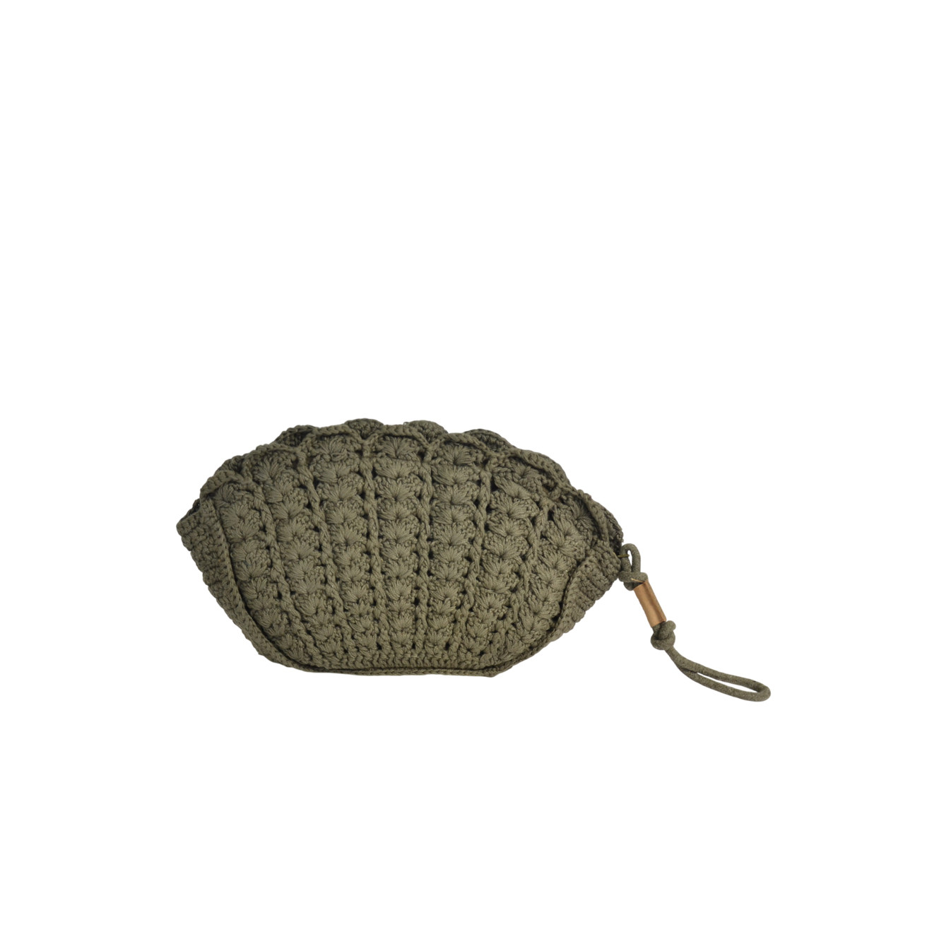 Biba Sunibel Crochet Pouch in Braided Cotton Anthracite