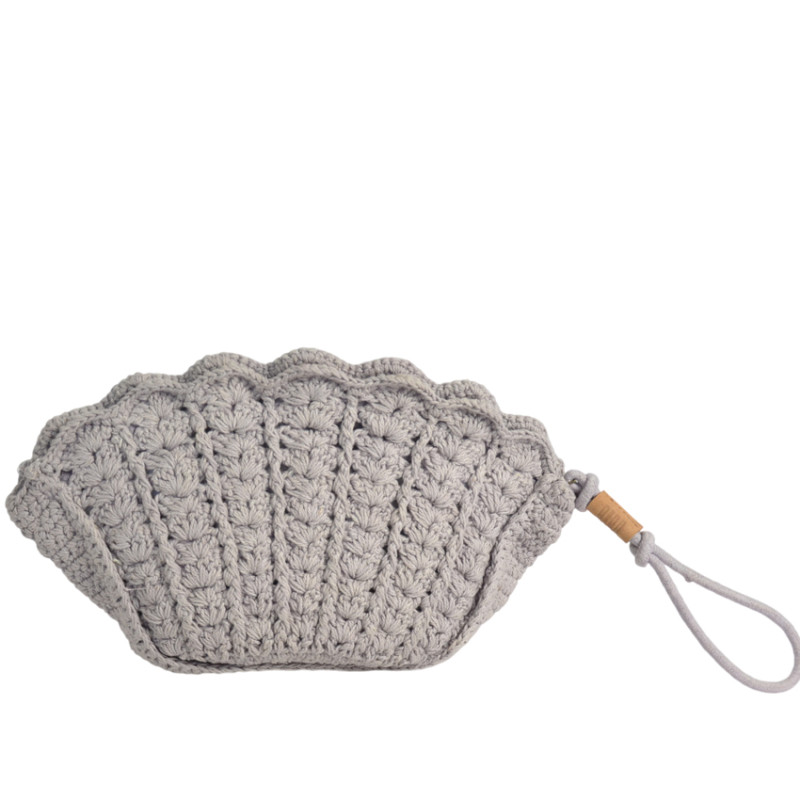 Biba Sunibel Crochet Pouch in Braided Cotton Lavanda