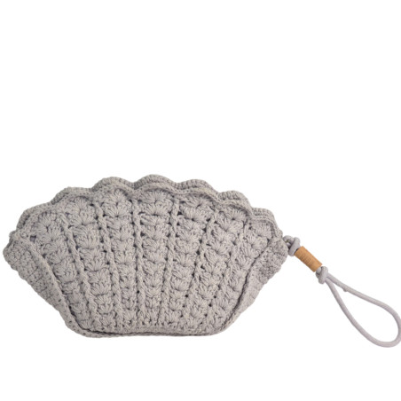 Biba Sunibel Crochet Pouch in Braided Cotton Lavanda