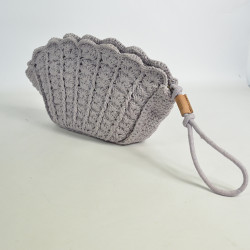 Biba Sunibel Crochet Pouch in Braided Cotton Lavanda