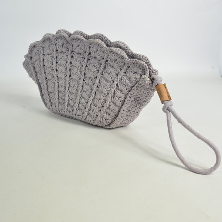 Biba Sunibel Crochet Pouch in Braided Cotton Lavanda