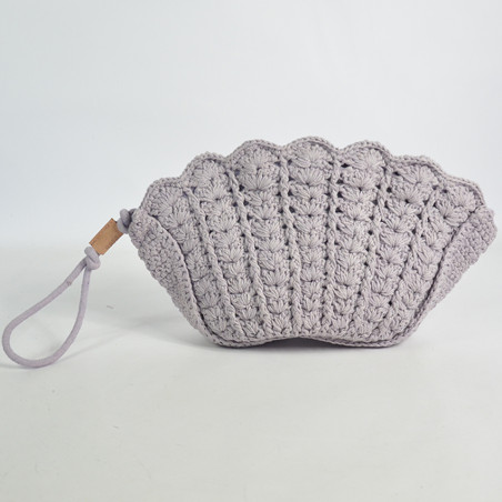 Biba Sunibel Crochet Pouch in Braided Cotton Lavanda