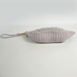 Biba Sunibel Crochet Pouch in Braided Cotton Lavanda