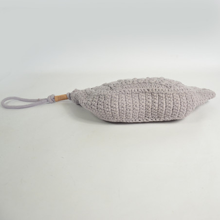 Biba Sunibel Crochet Pouch in Braided Cotton Lavanda