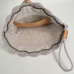 Biba Sunibel Crochet Pouch in Braided Cotton Lavanda